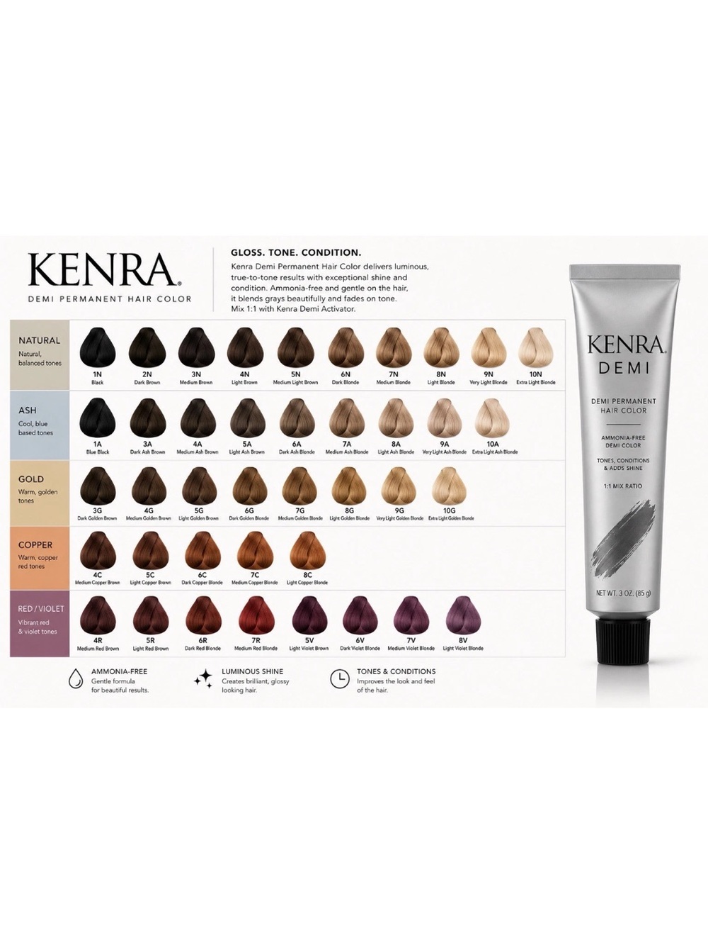 Kenra Color Demi Permanent Coloring Creme 2oz Choose Your Shade